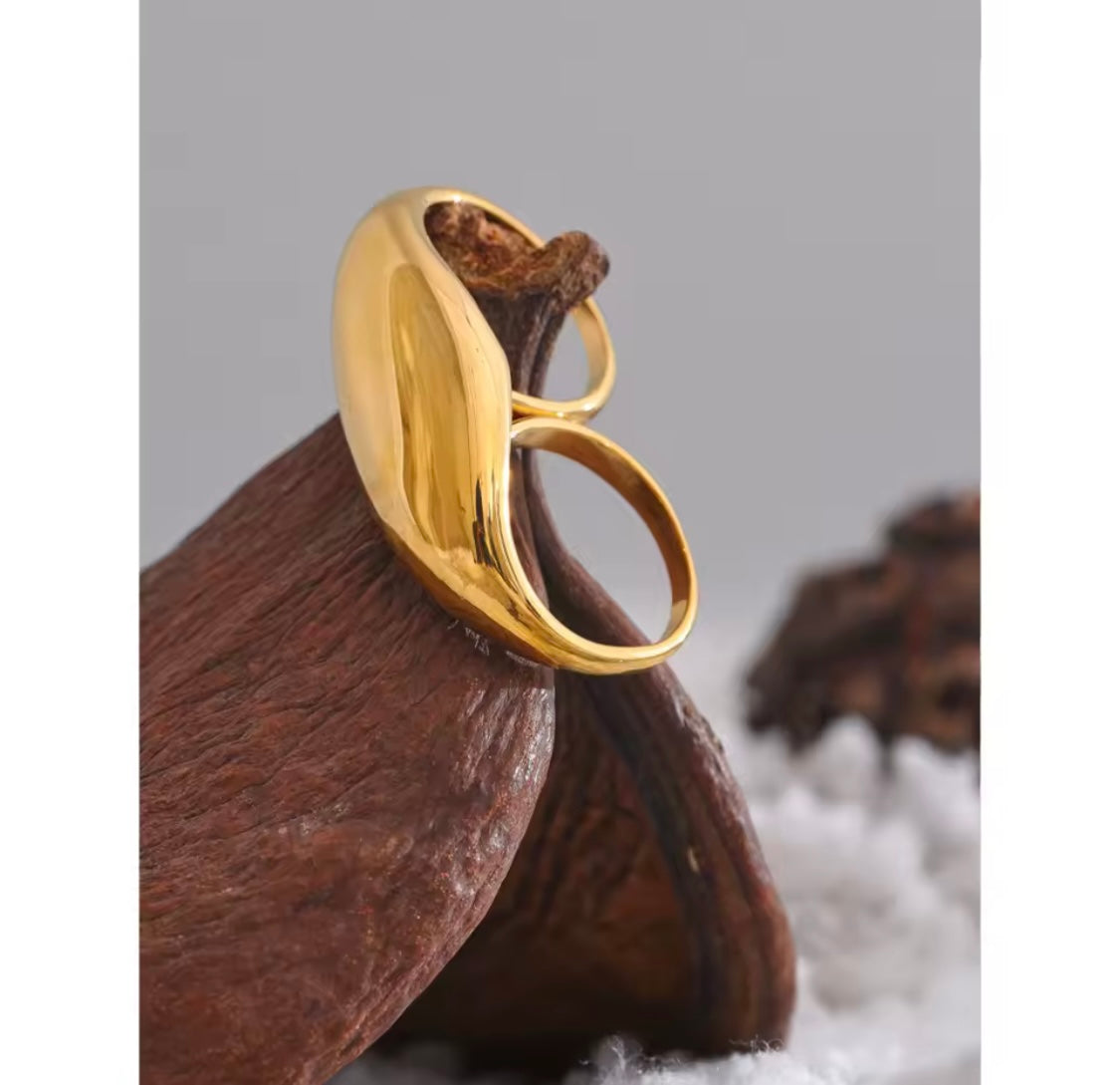 Kaamra statement double finger ring