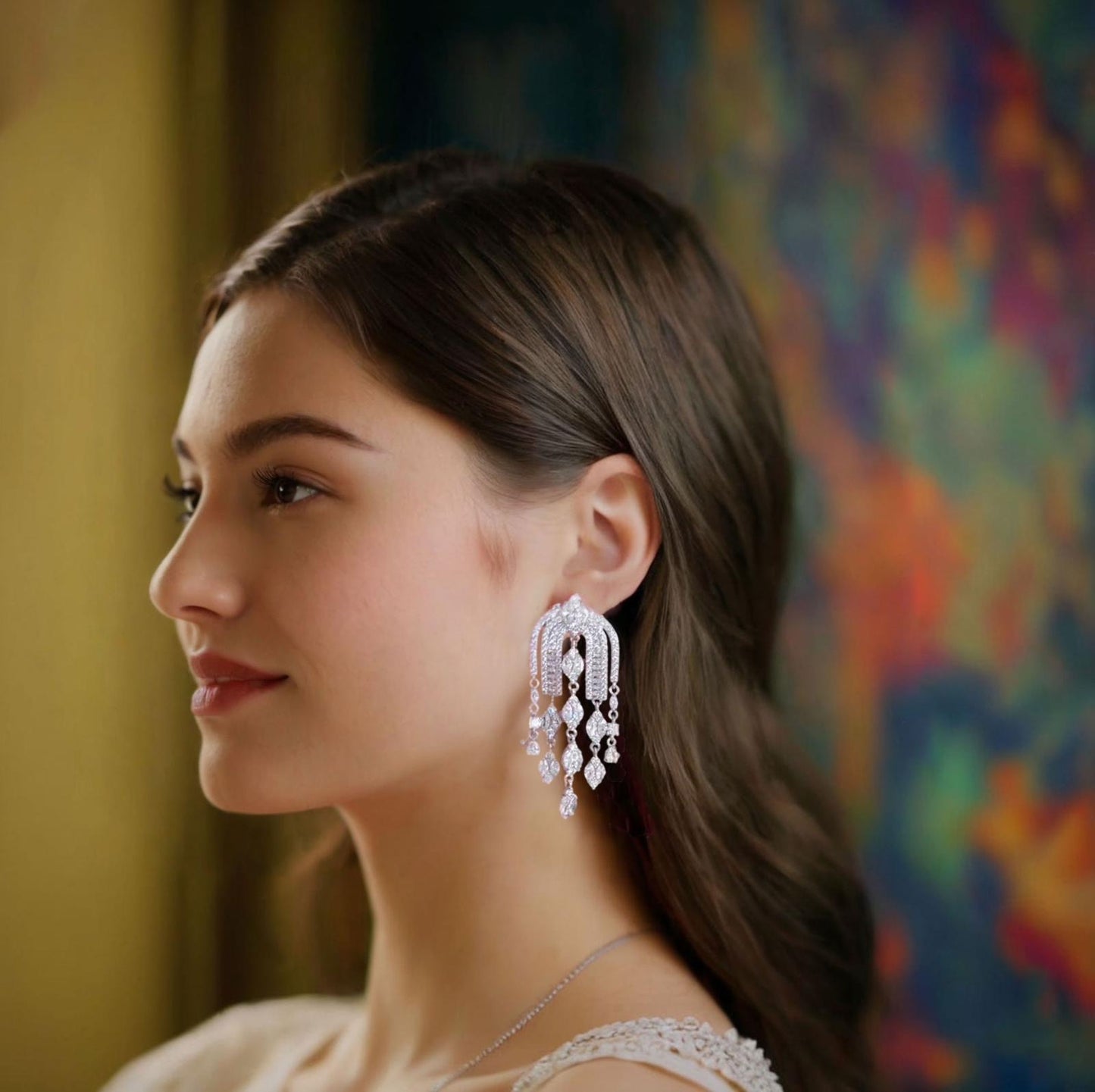 Temple zircon earrings