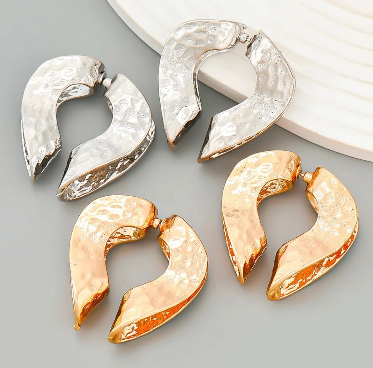 Duo-heart earrings