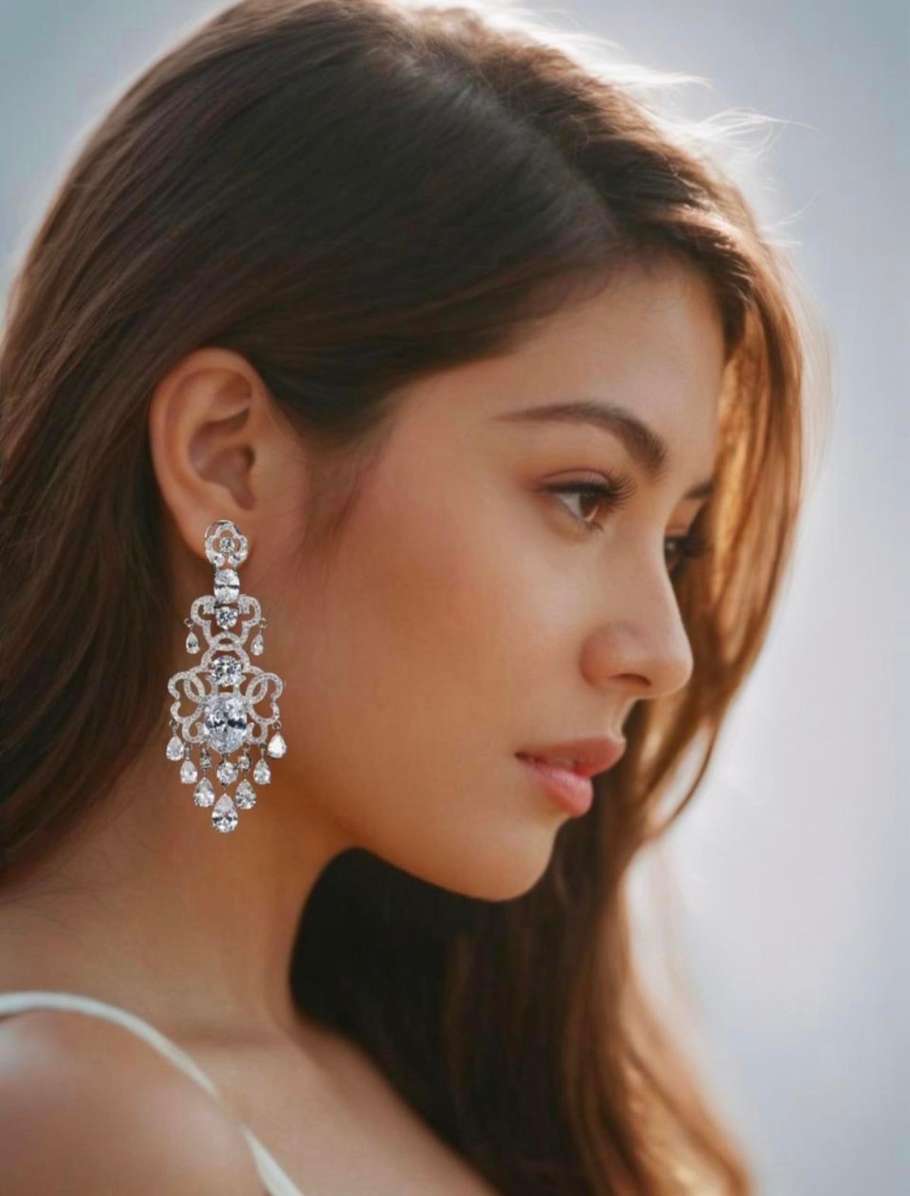 Gorgeous Zircon Princess drop earrings