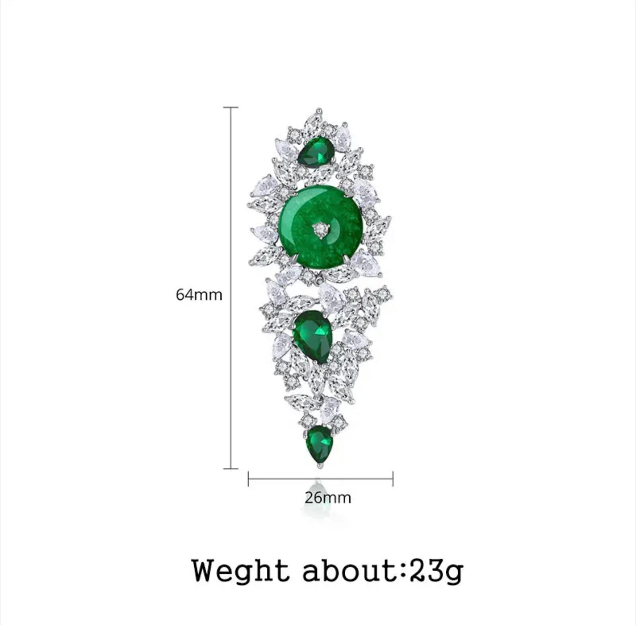 Emerald Zircon Dangle earrings