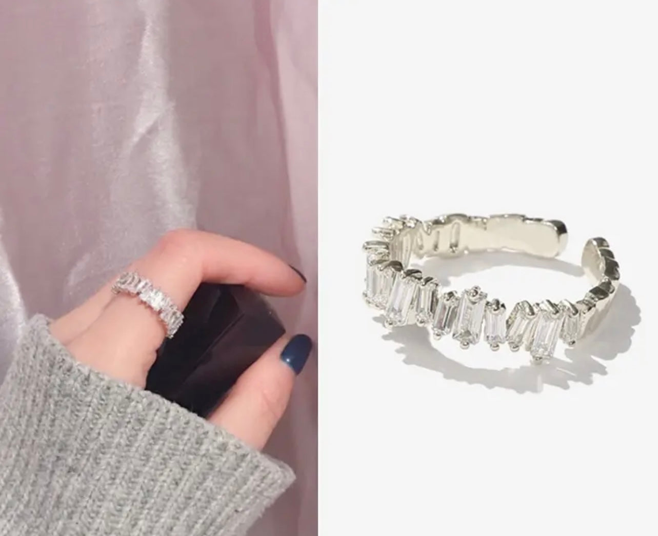 Romantic Baguette band ring