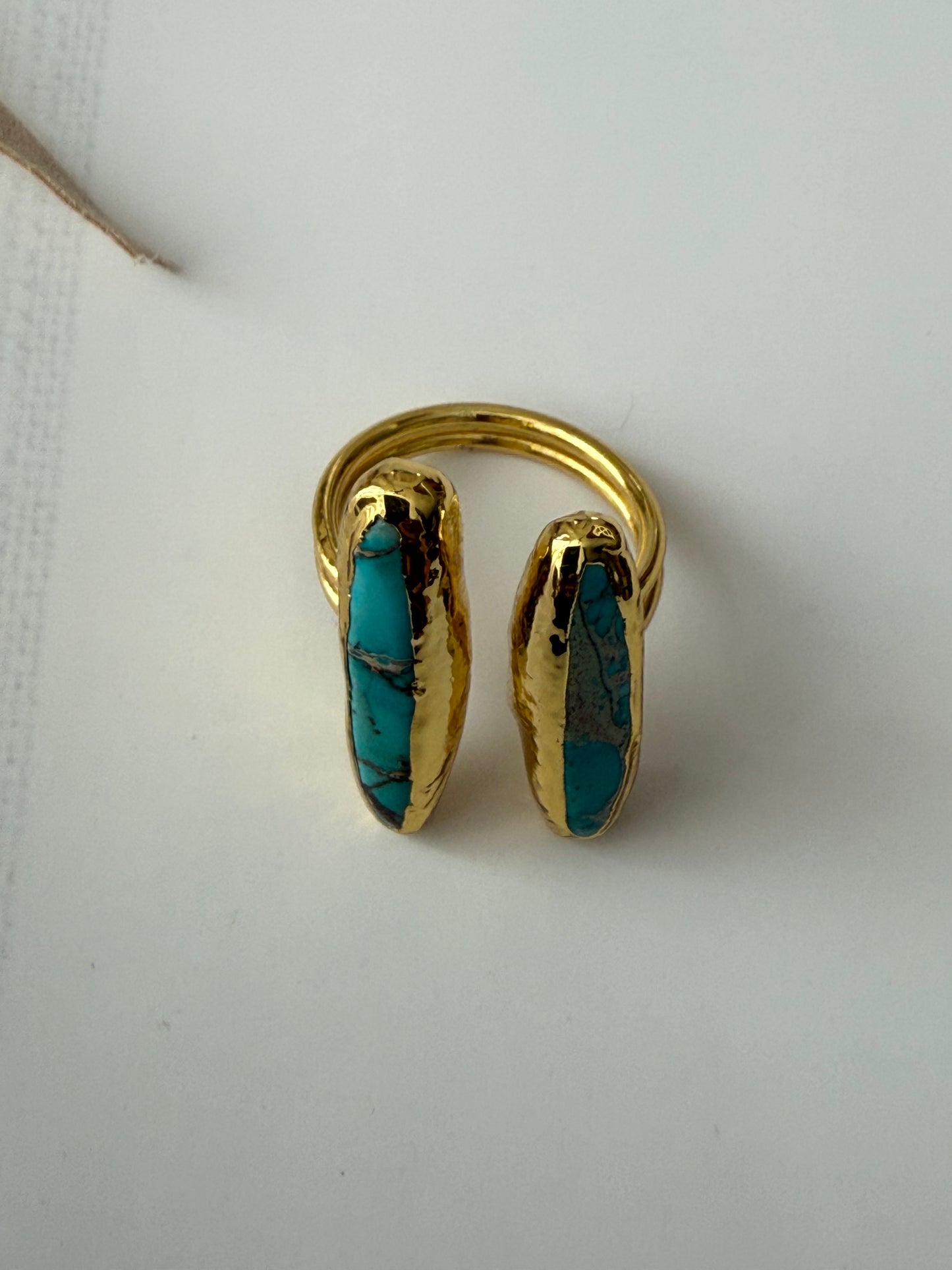 Turquoise butterfly open ring