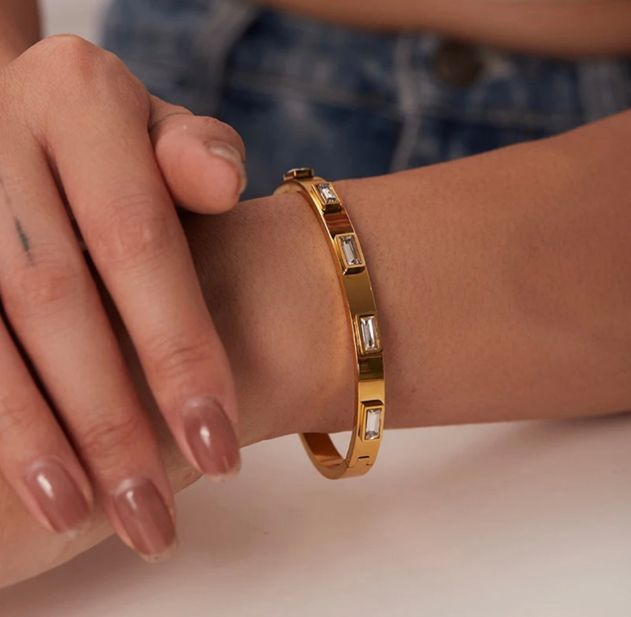 Anna Emerald & Diamond gold bracelets