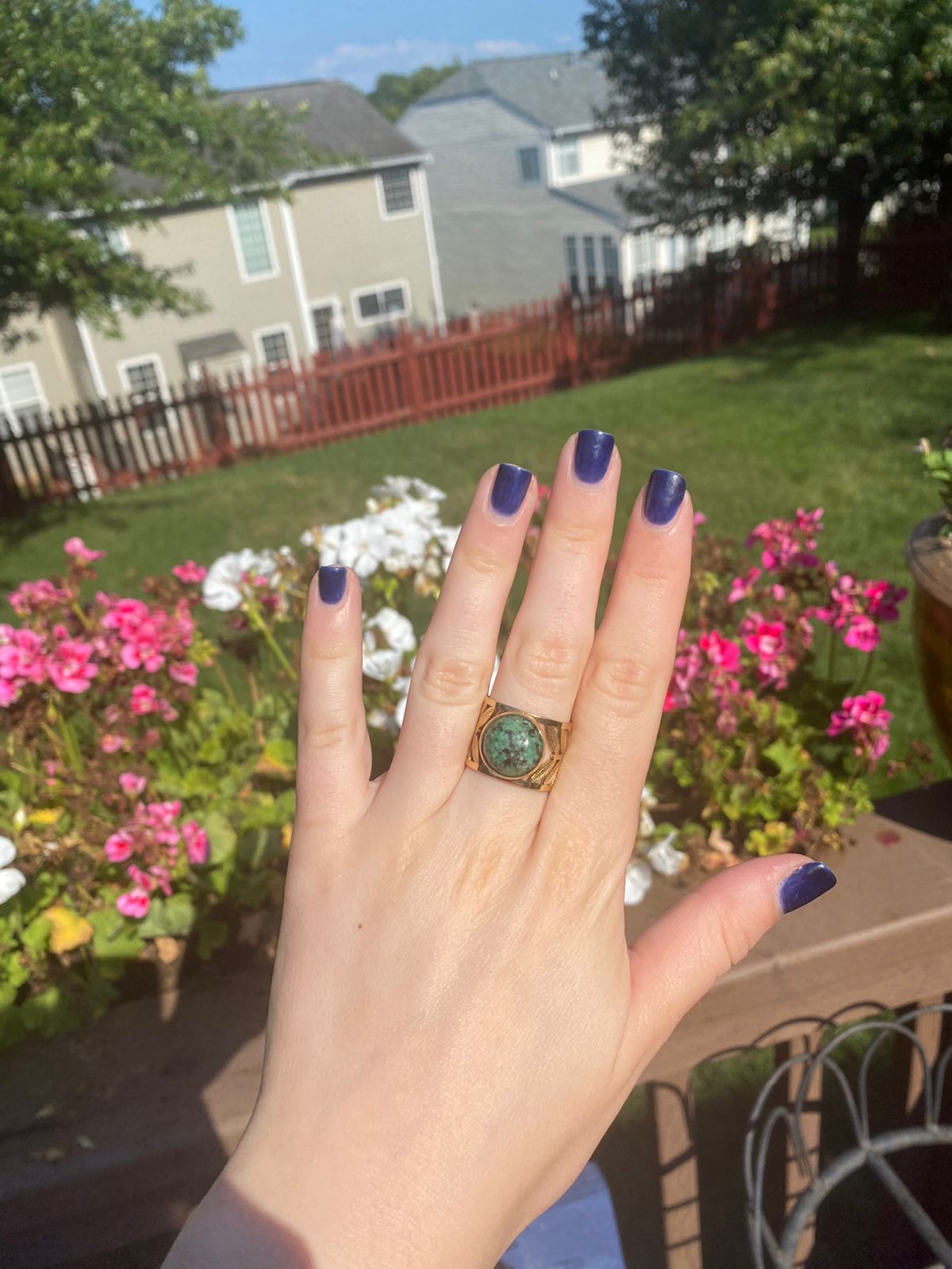 Moon Malachite Ring