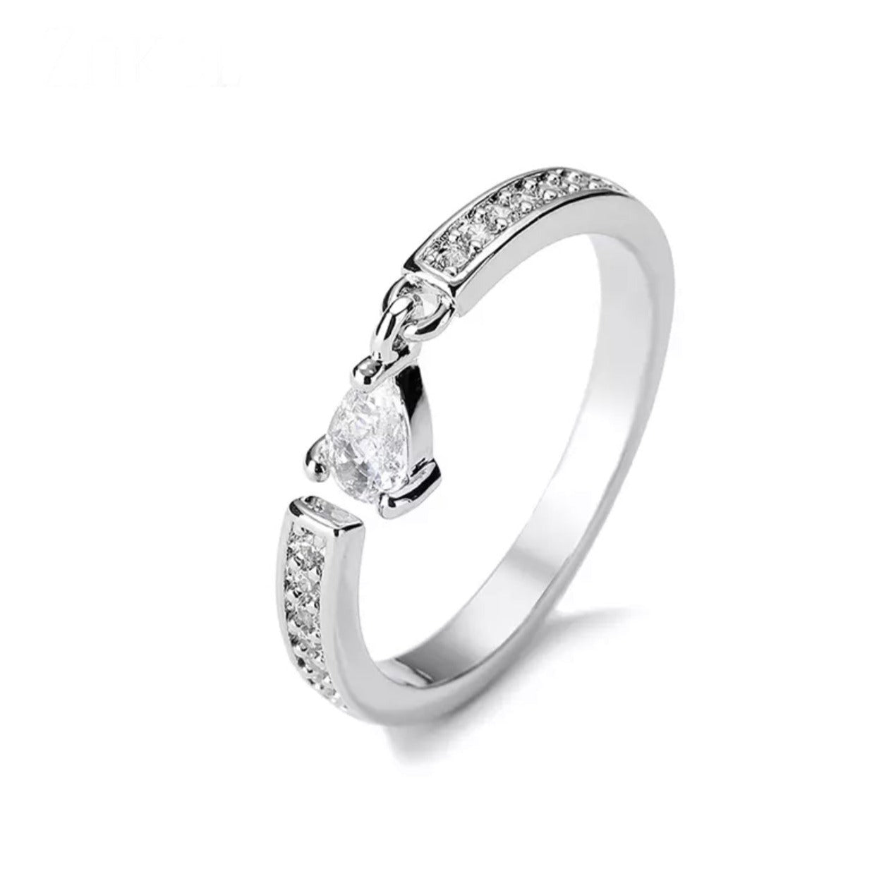 Dangling Single Diamond ring