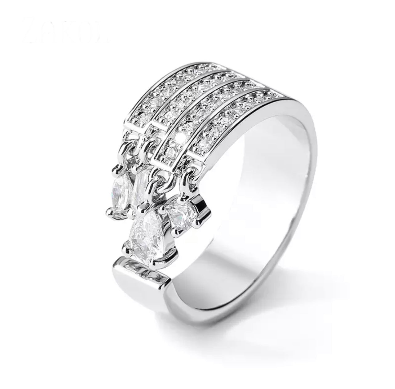 Dangling Diamonds rings