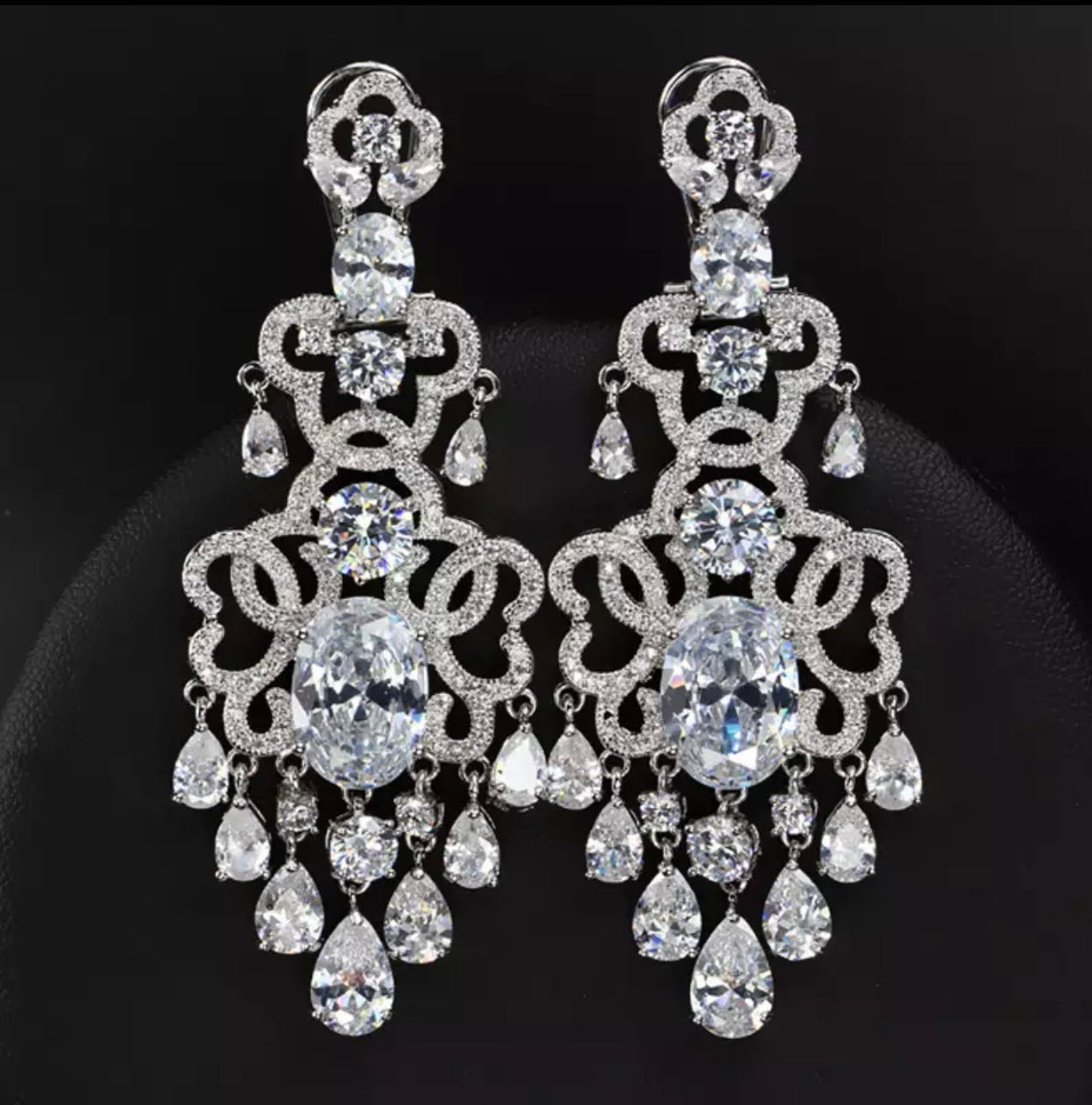 Gorgeous Zircon Princess drop earrings