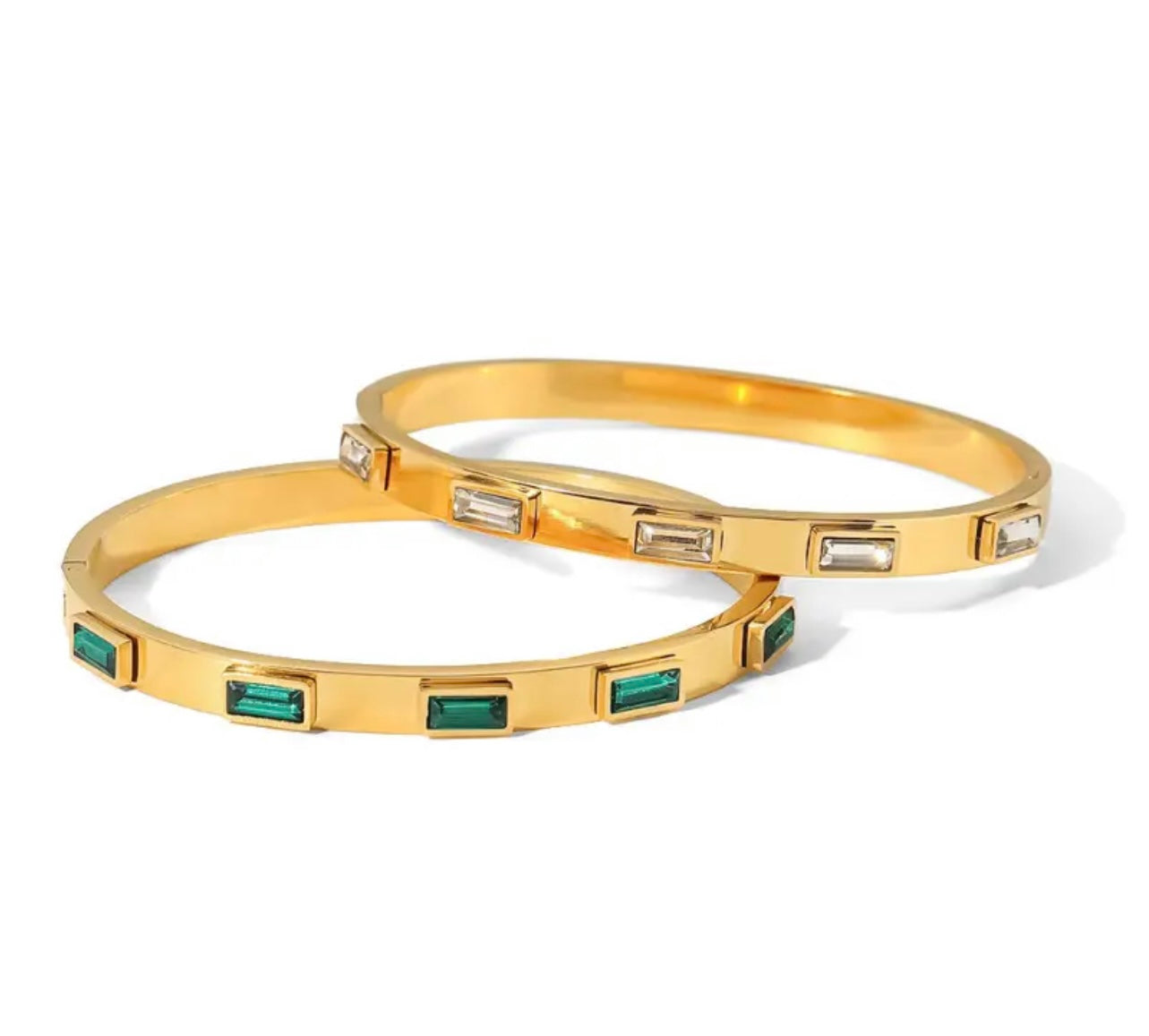 Anna Emerald & Diamond gold bracelets