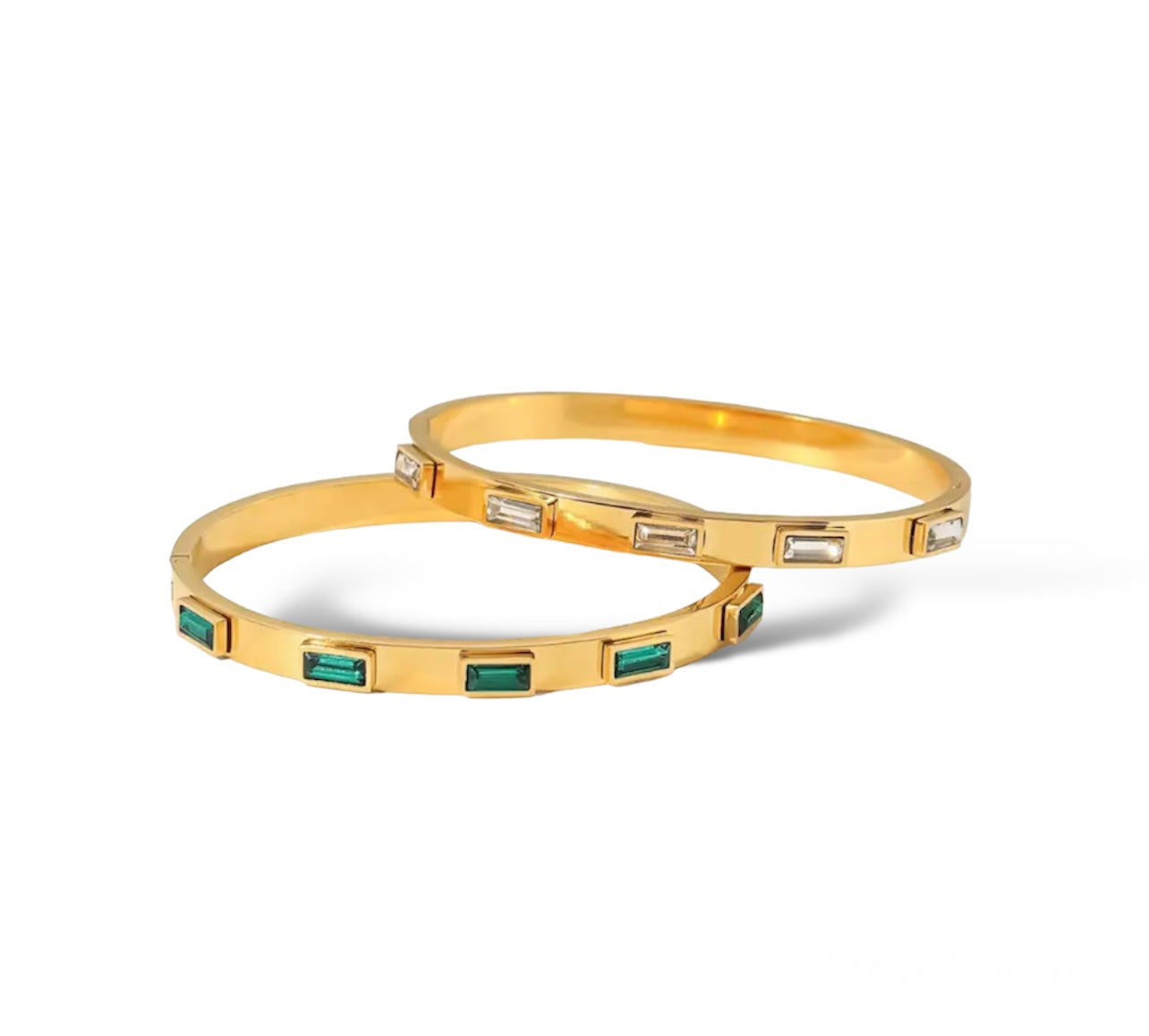 Anna Emerald & Diamond gold bracelets