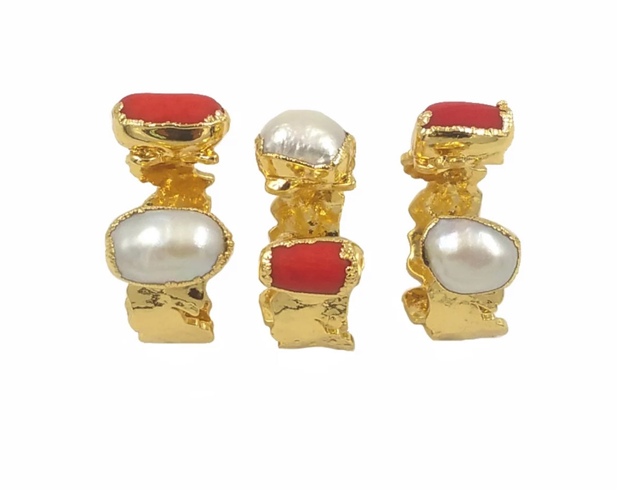 Coral & Pearl Ring