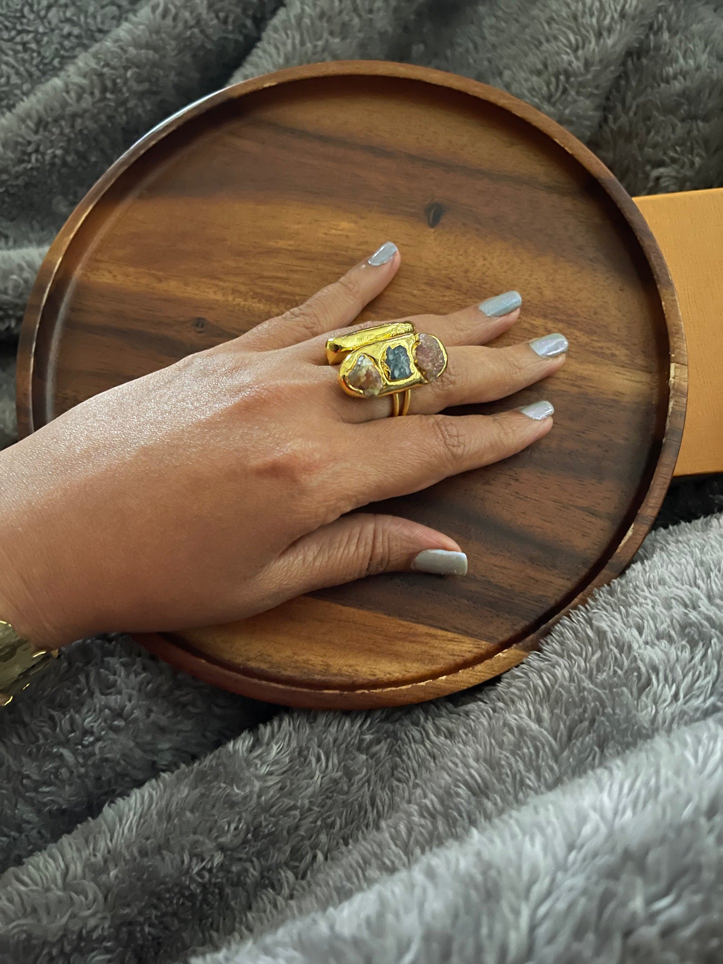Gold Pearl Tourmaline ring