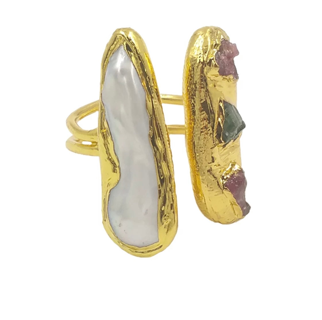 Gold Pearl Tourmaline ring