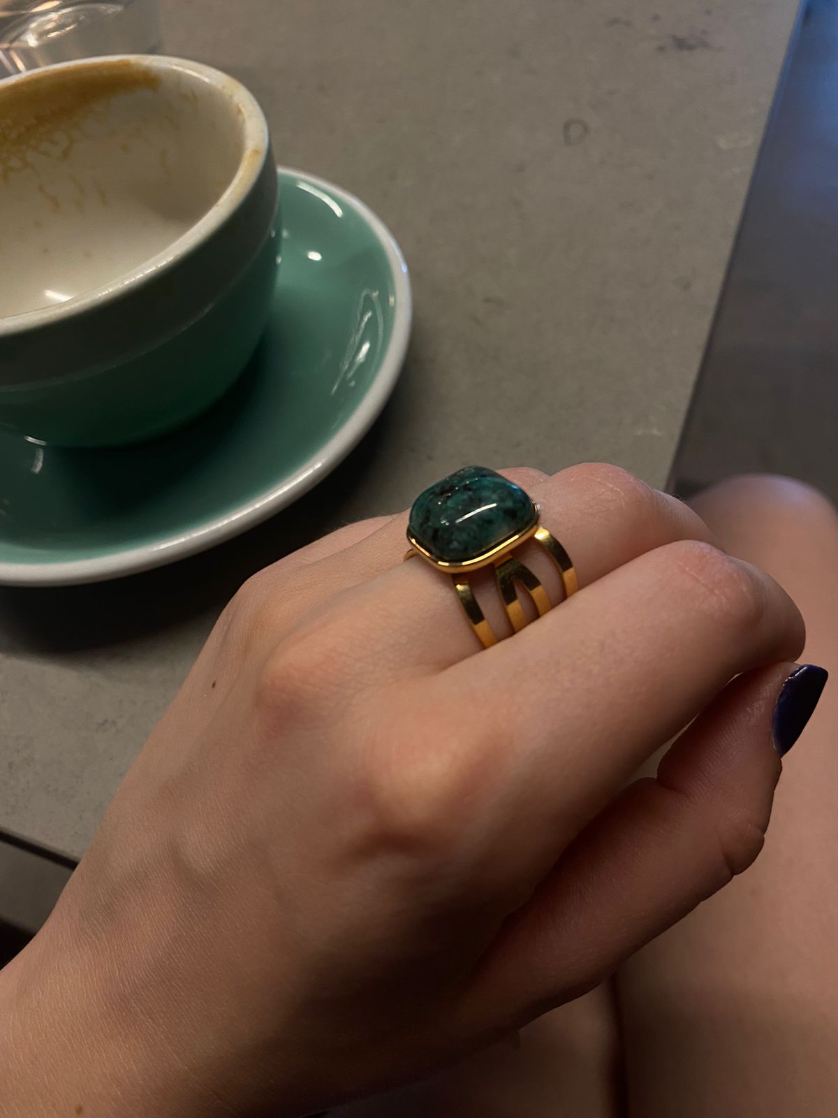 Square Malachite Ring