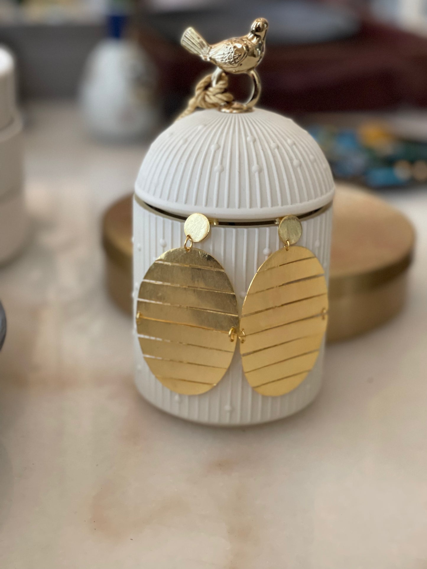 Lati gold brushed gold earrings