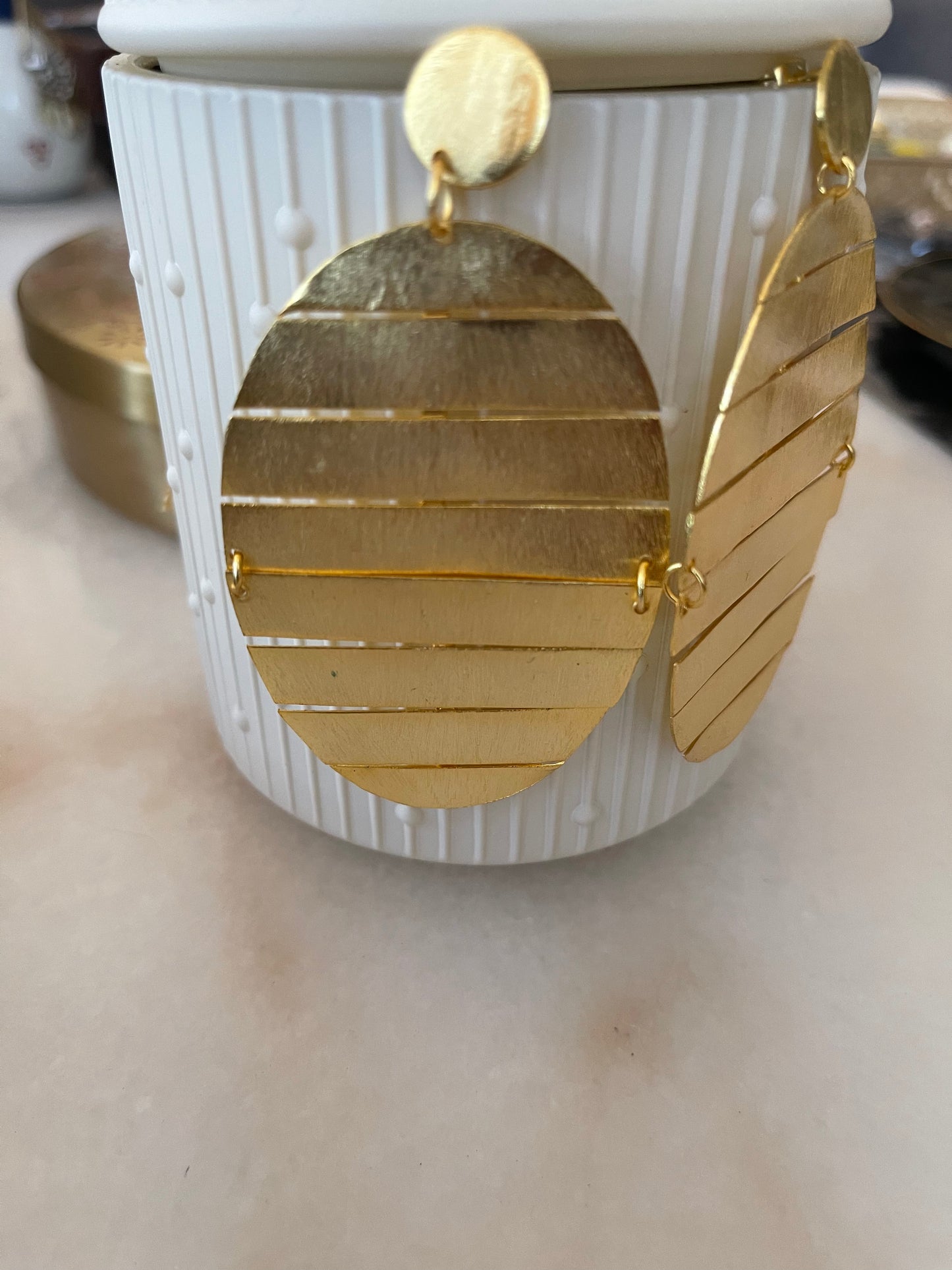 Lati gold brushed gold earrings