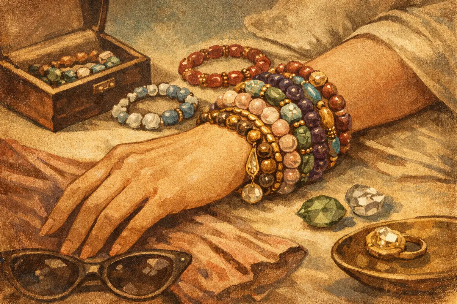 How to Stack Gemstone Bracelets With Style