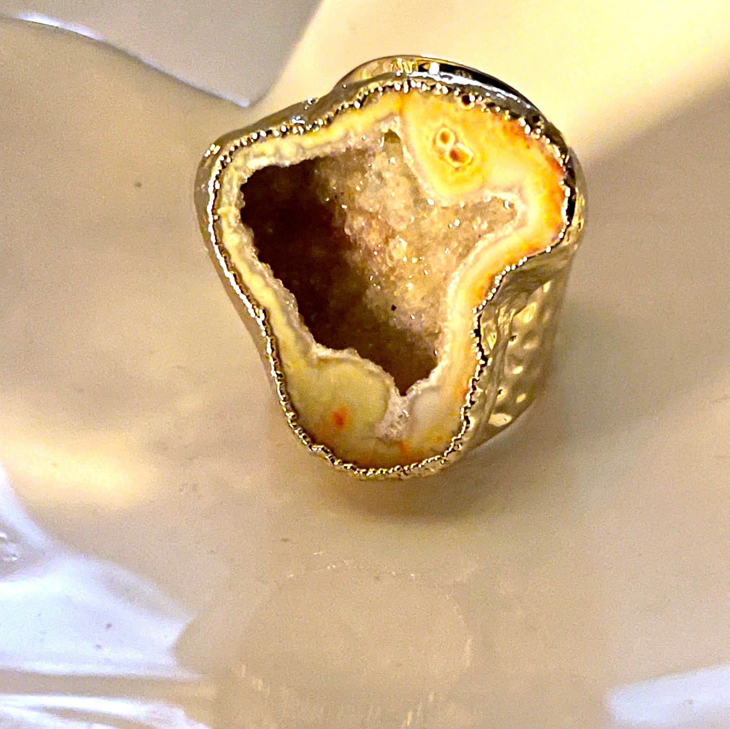 Unbounded Natural Brazilian Agate ring