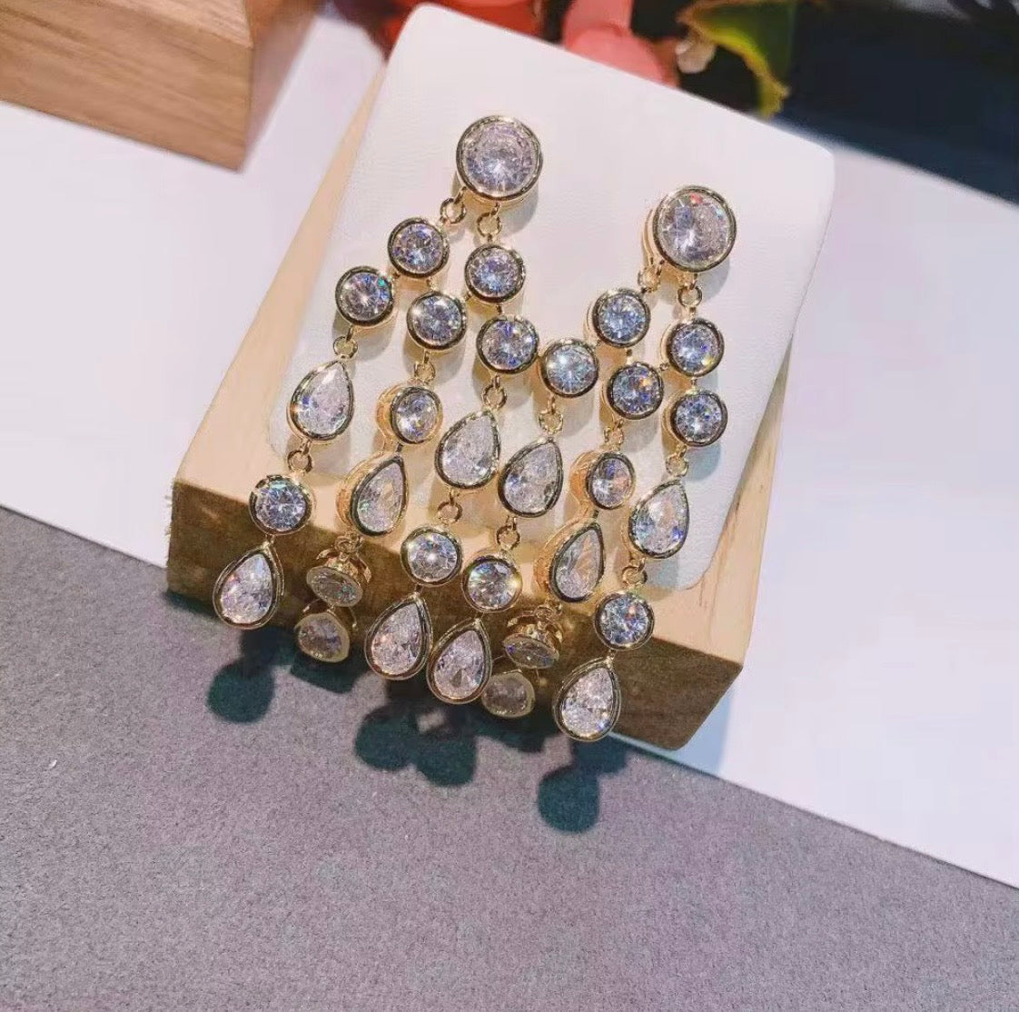 Celeste cascade Zircon earrings