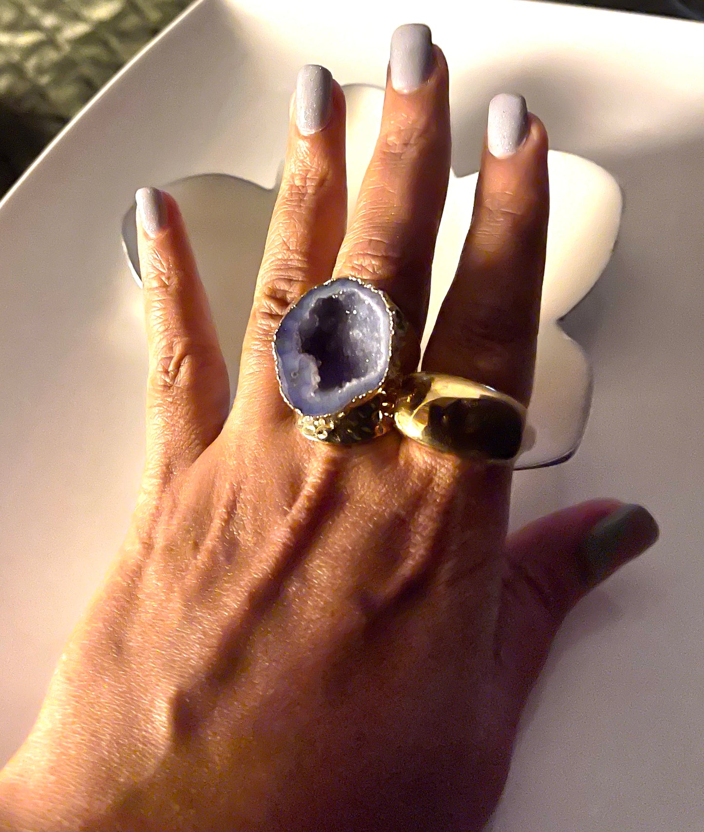Unbounded Natural Brazilian Agate ring