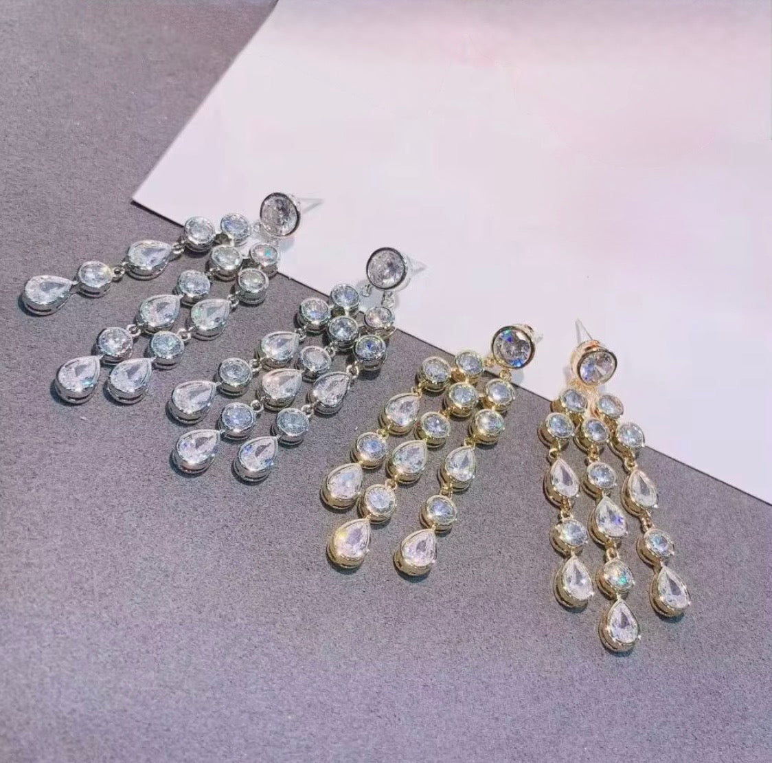 Celeste cascade Zircon earrings