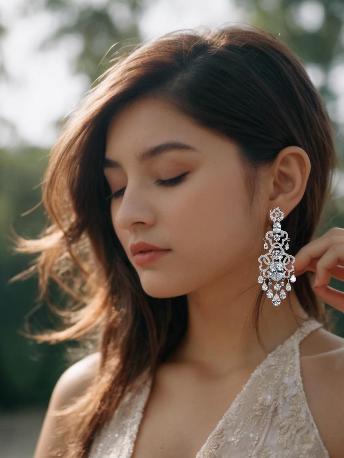 Gorgeous Zircon Princess drop earrings