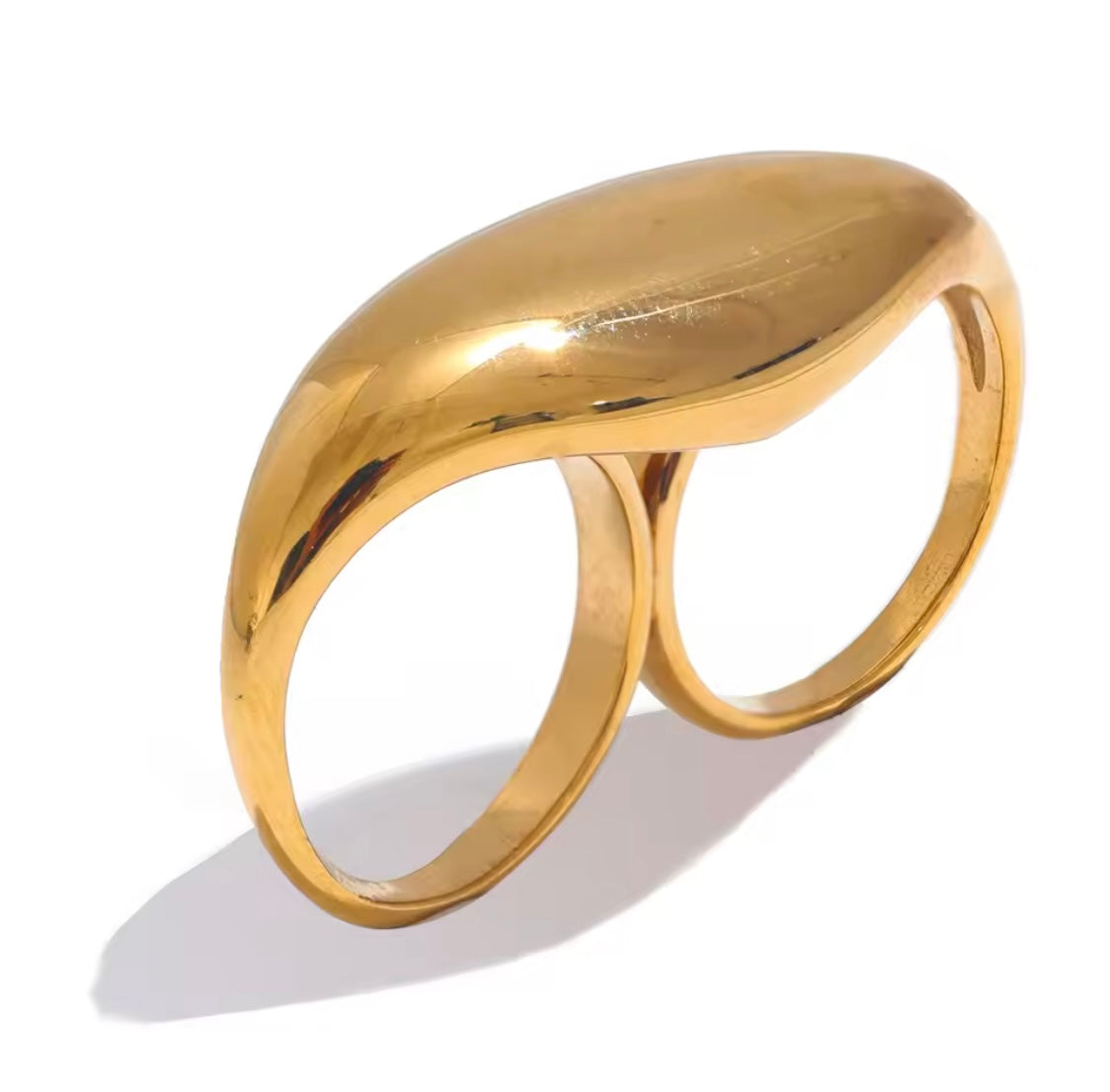 Kaamra statement double finger ring
