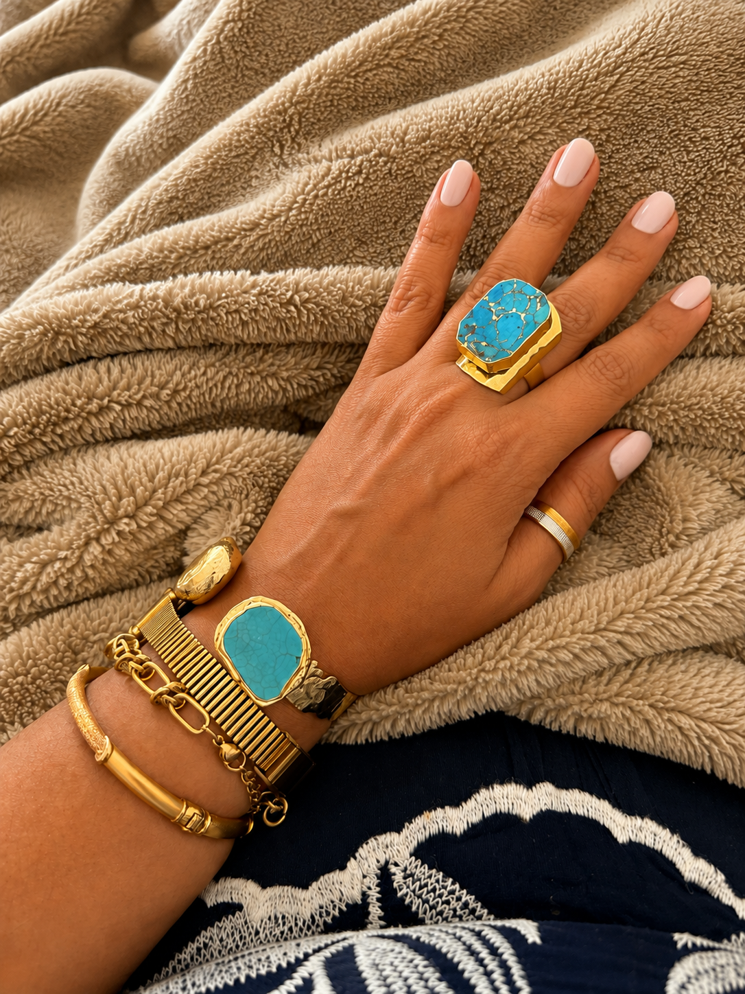 Unbounded Gold Turquoise ring