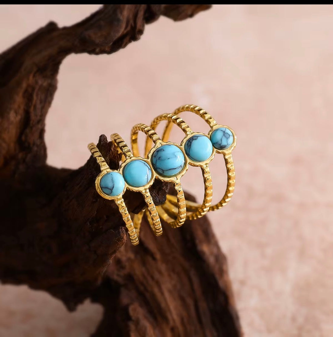Turquoise Cascade Ring