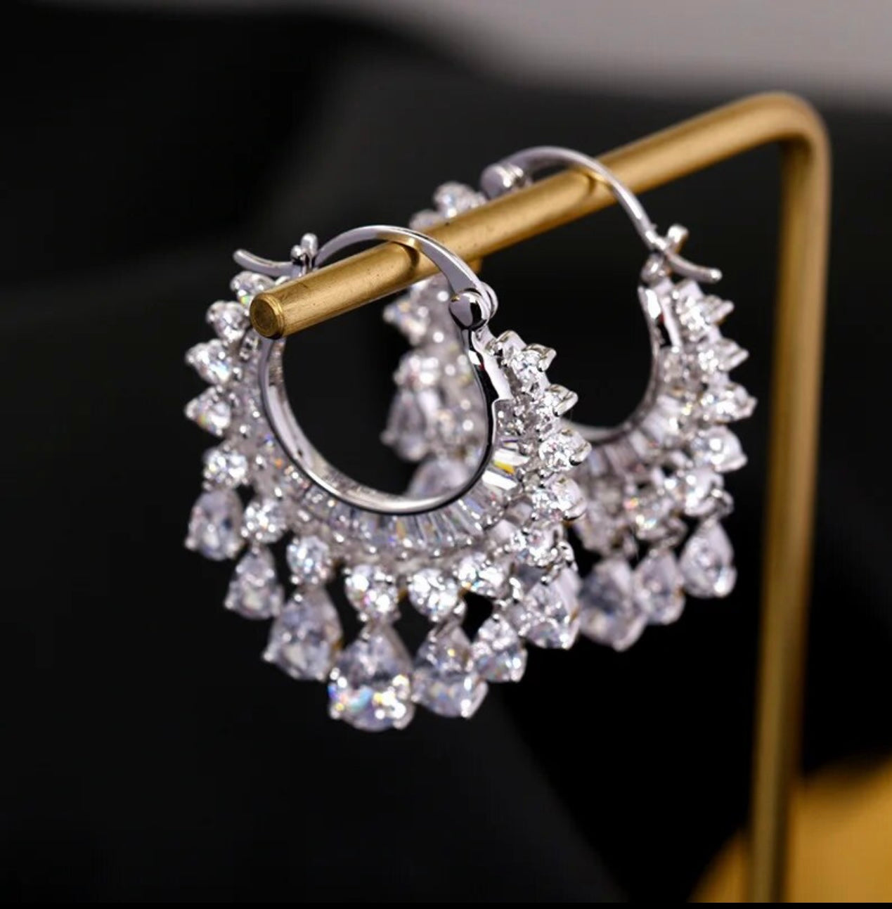 Diamond hoop danglers