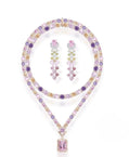 gold plated statement necklace set zircon jewelry
bridal gold necklace handmade jewelry
kaamra jewels venetian sunset necklace
