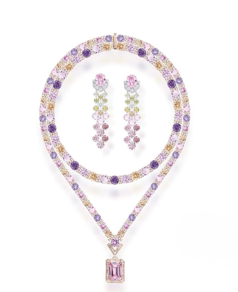 gold plated statement necklace set zircon jewelry
bridal gold necklace handmade jewelry
kaamra jewels venetian sunset necklace
