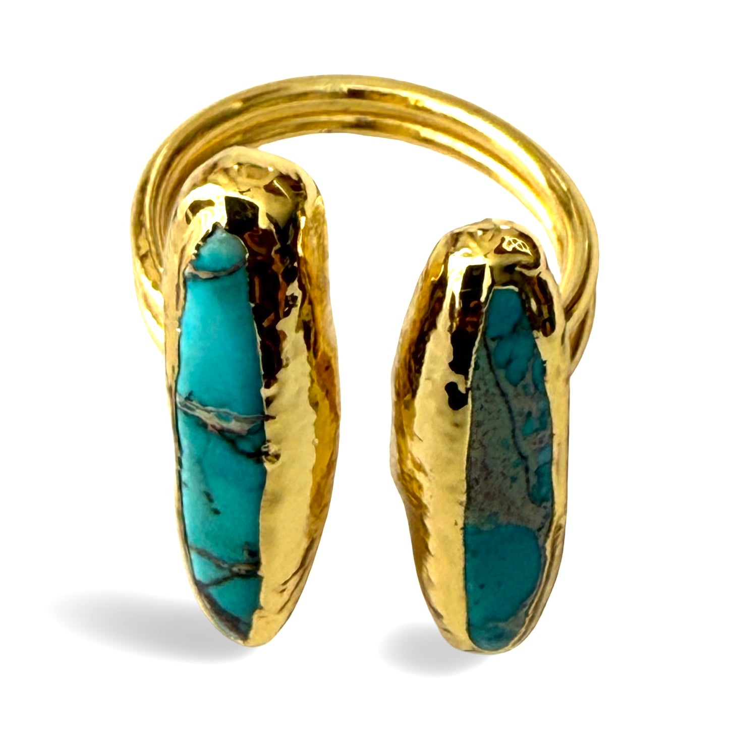 Turquoise butterfly open ring