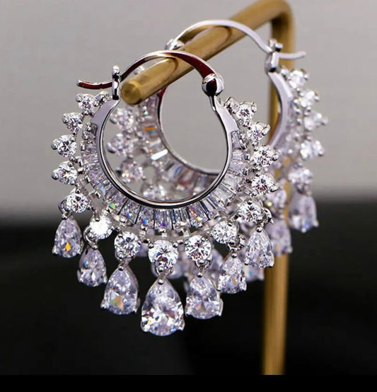 Diamond hoop danglers