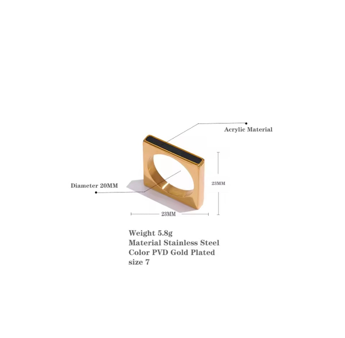 The Aurea Edge Ring” – Bold Geometry, Timeless Glamour