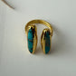 Turquoise butterfly open ring