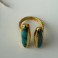 Turquoise butterfly open ring