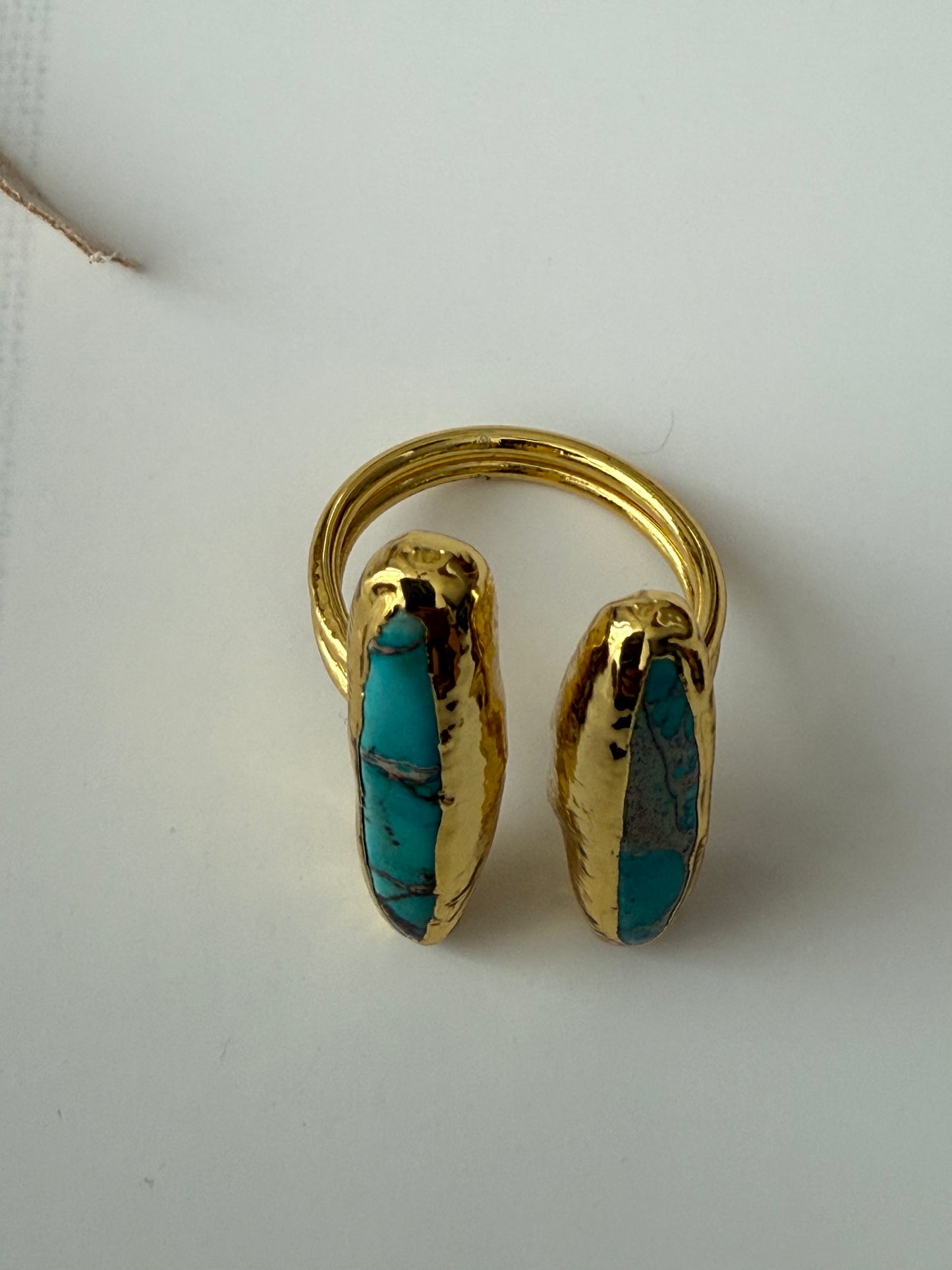 Turquoise butterfly open ring