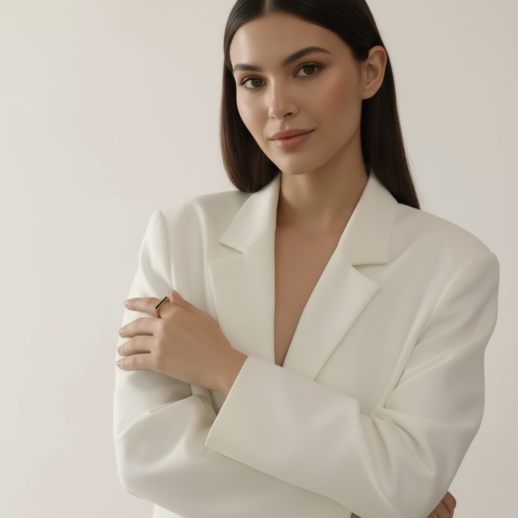 The Aurea Edge Ring” – Bold Geometry, Timeless Glamour