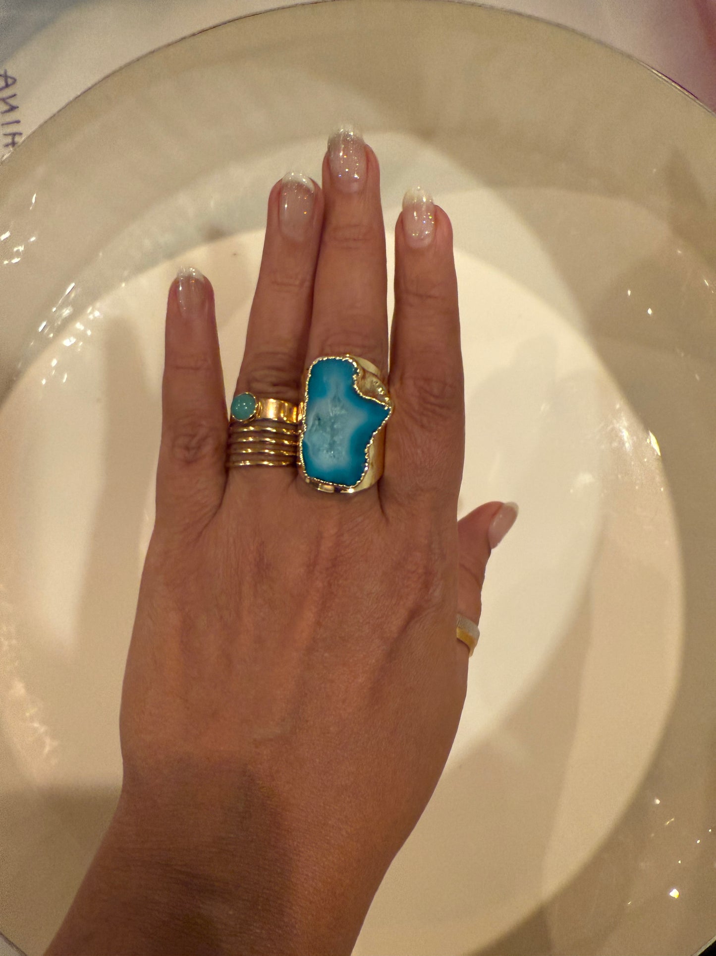 Unbounded Natural Brazilian Agate ring