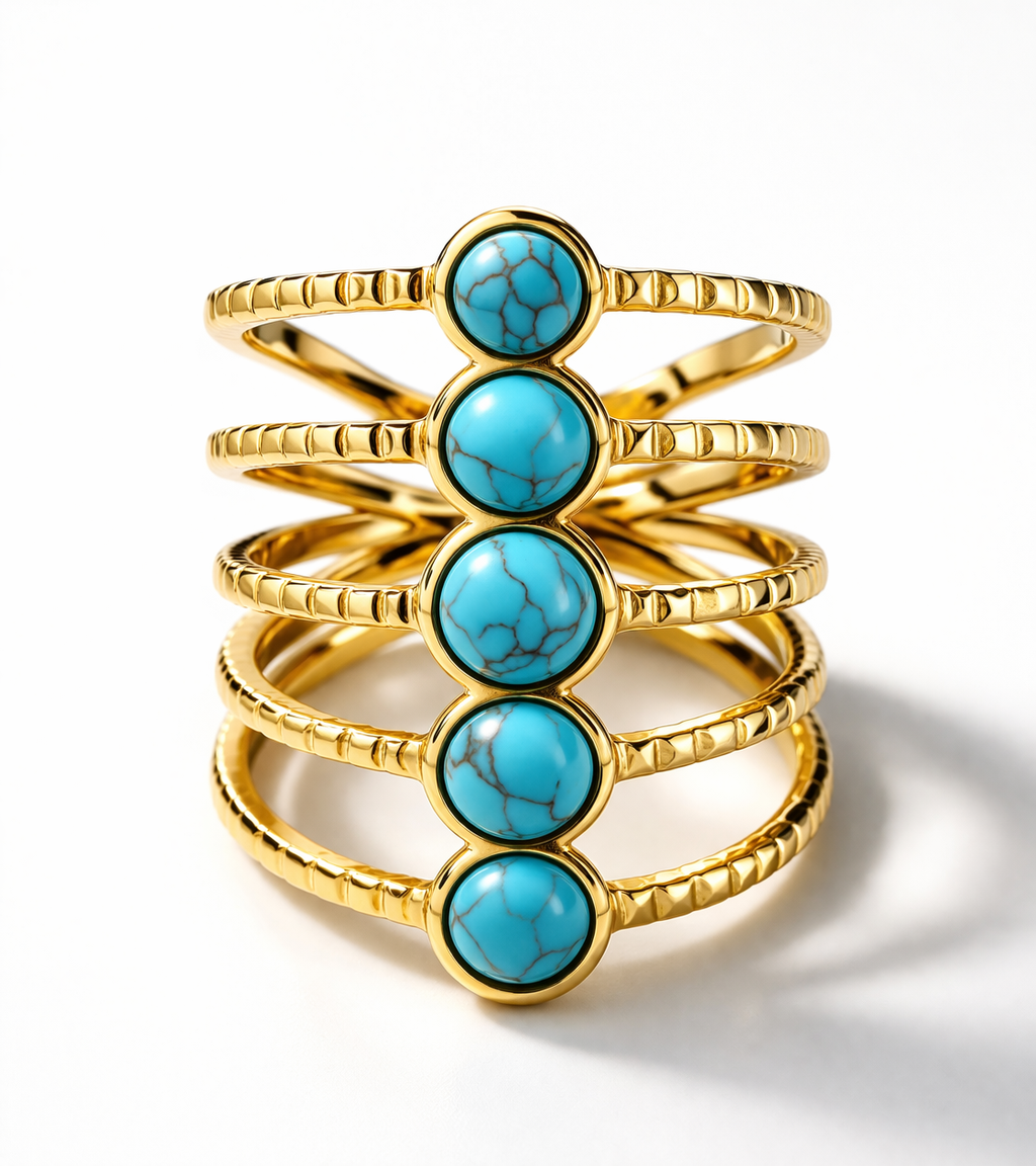 Turquoise Cascade Ring