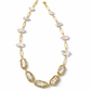 Radiant Natural flat freshwater Pearl Link Necklace