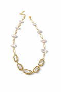 Radiant Natural flat freshwater Pearl Link Necklace