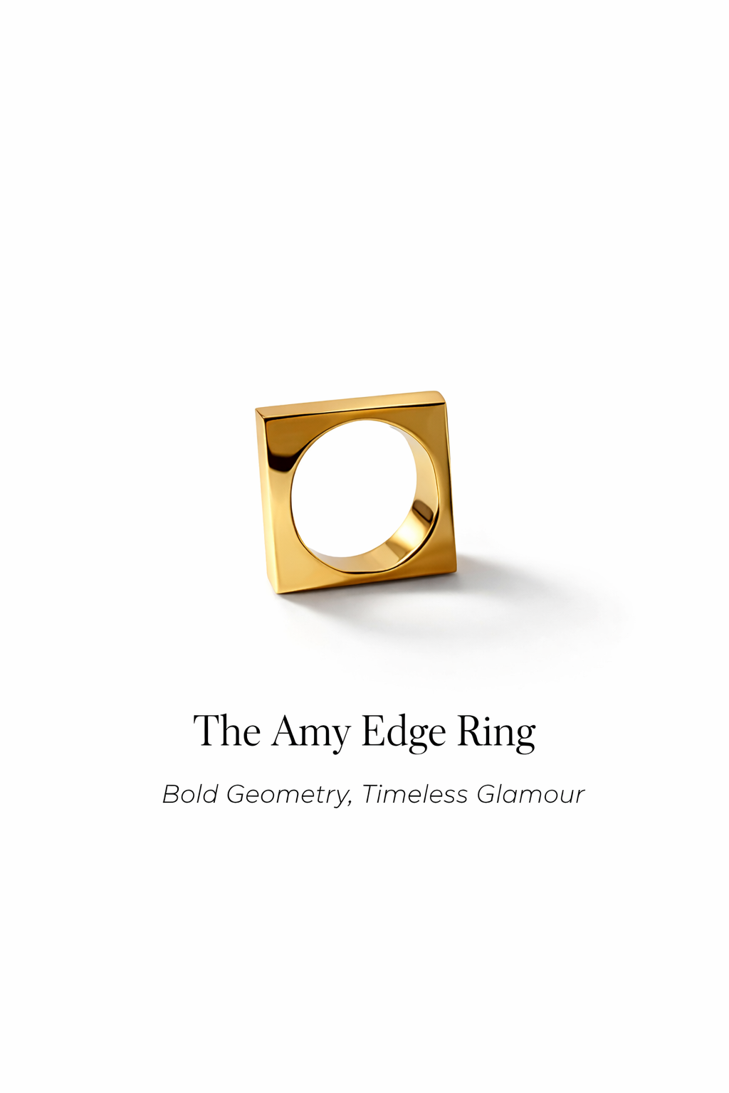 The Amy Edge Ring” – Bold Geometry, Timeless Glamour