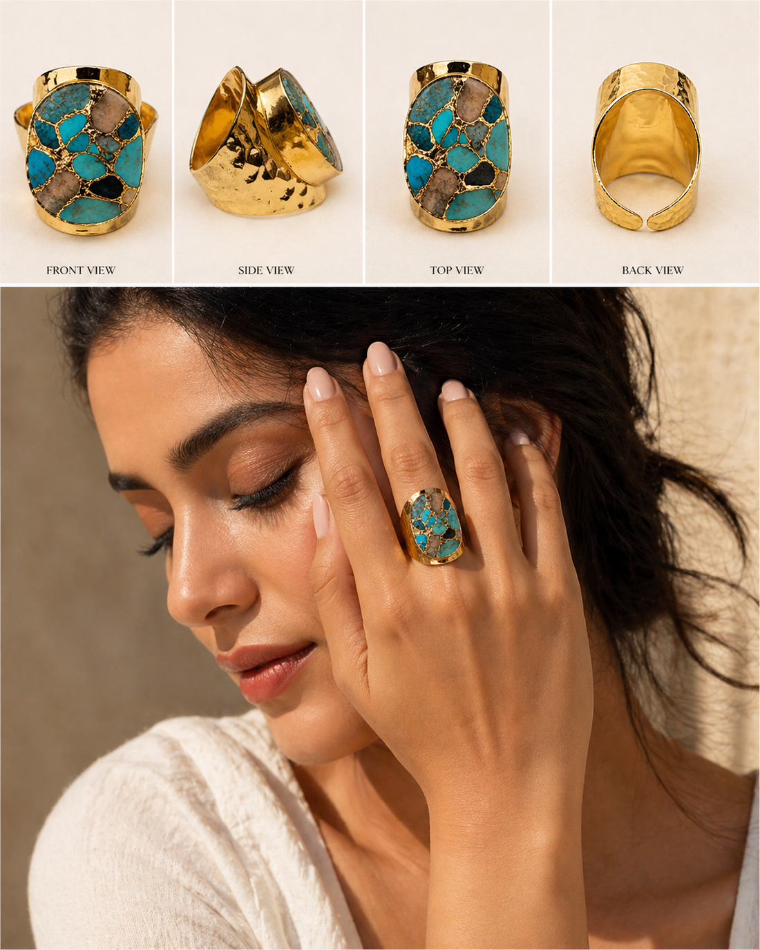 Unbounded Gold Turquoise ring