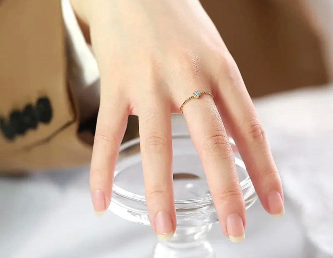 Dainty diamond ring