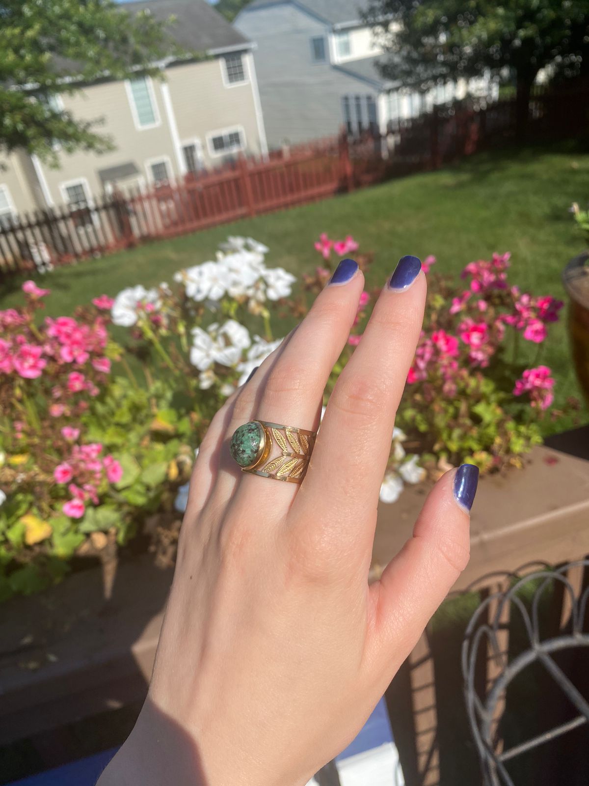 Moon Malachite Ring