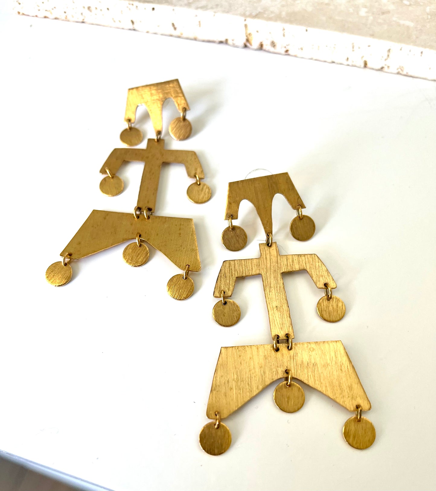 Di gold brushed gold earrings
