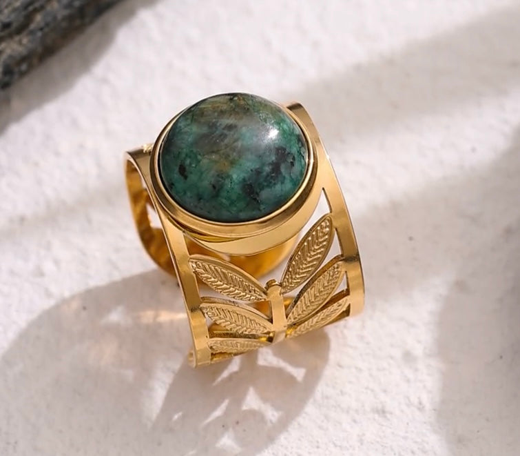 Moon Malachite Ring
