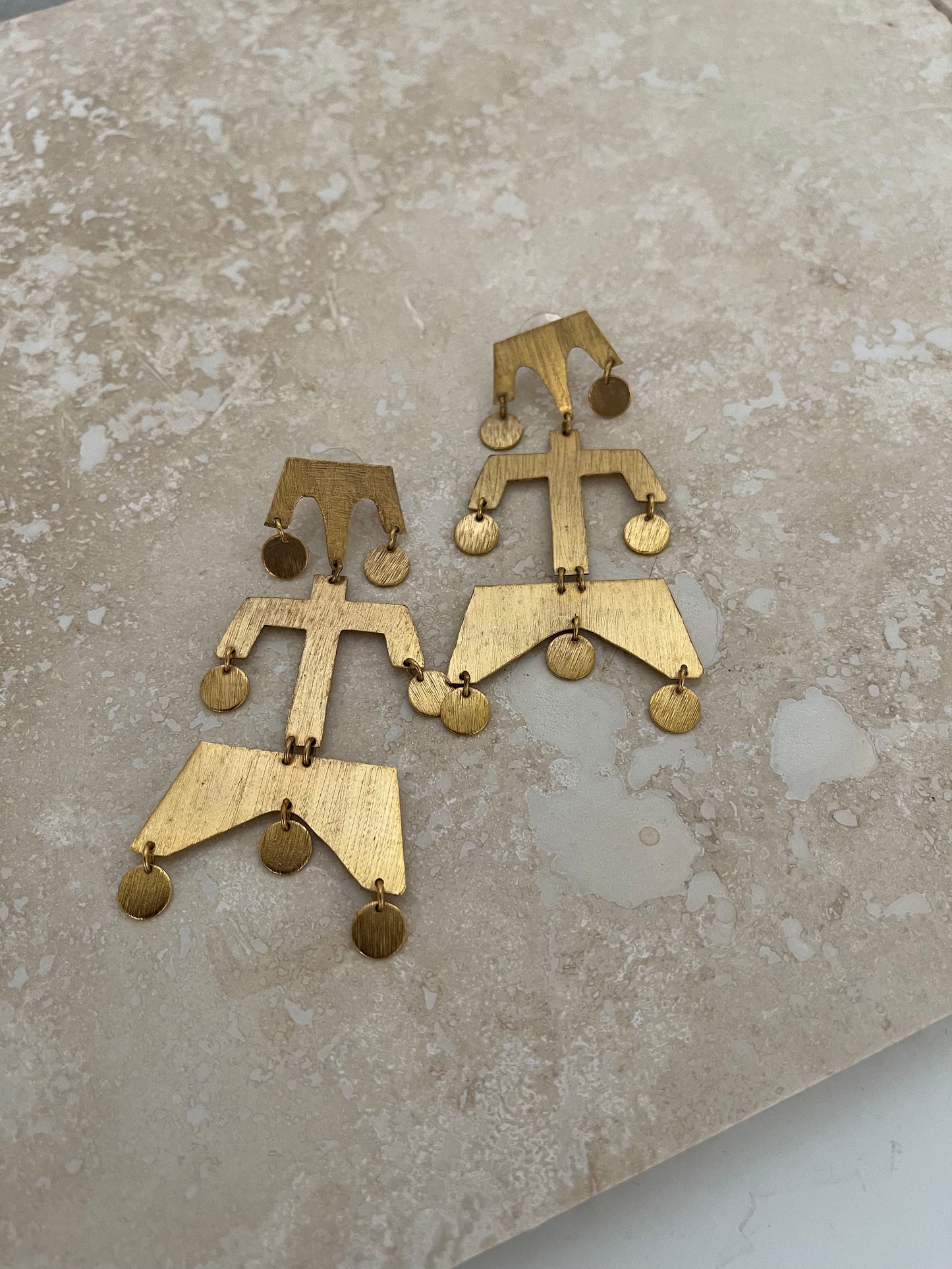Di gold brushed gold earrings